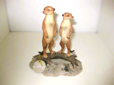 Out of Africa by Leonardo Pair of Meerkats Stood Watching on a Branch. LP13680