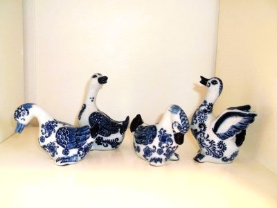 Decorative Blue China Duck Ornament in 4 Designs 13710