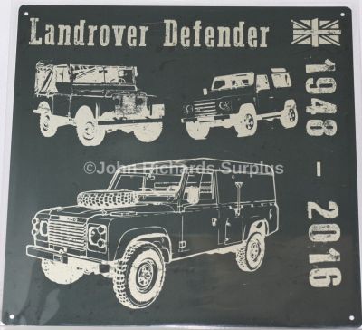 Metal Wall Sign Land Rover Defender 1948-2016