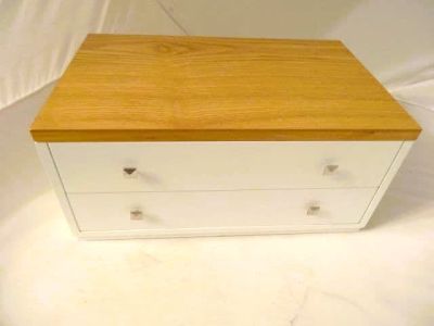 2 Tone Wooden Jewel Box White/Light Oak 1461