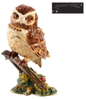 Owl Metal Die Cast Trinket Box From the Treasured Trinkets Range 14700 