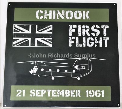 Metal Wall Sign Boeing CH-47 Chinook Helicopter First Flight 