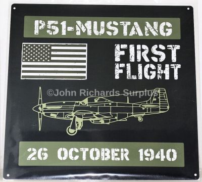 Metal Wall Sign North American P51 Mustang Aircraft First Flight 