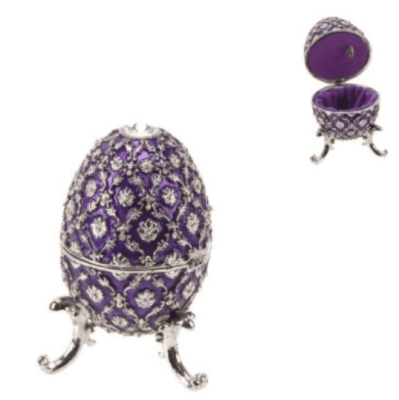 Musical Purple Egg Trinket Box From the Treasured Trinket Range 15249