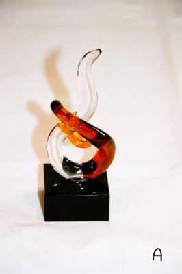 Amber and Clear Glass Sculpture 4 Designs 15672
