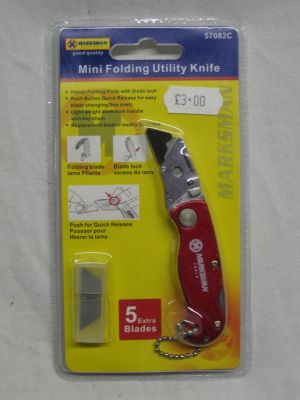 Marksman Mini Folding Utility Stanley Knife in Red 57082C
