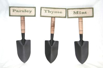 Gardenstyle Trowel with Herb Sign Wall Mount in 3 Styles Parsley, Thyme, Mint 17210