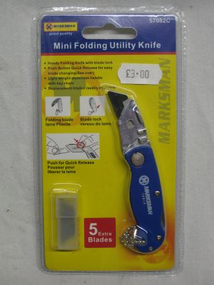 Marksman Mini Folding Utility Stanley Knife in Blue 57082C