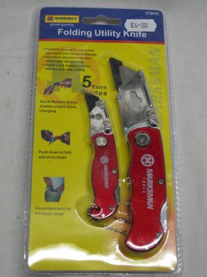 Marksman Folding Utility Stanley Knife Twin Pack in Red 57083C
