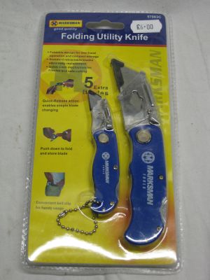 Marksman Folding Utility Stanley Knife Twin Pack in Blue 57083C