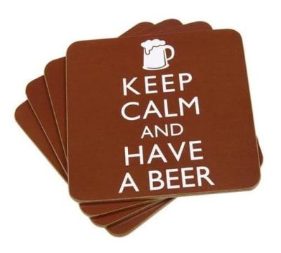 Set Of 4 Keep Calm and Have A Beer Coasters 20623 
