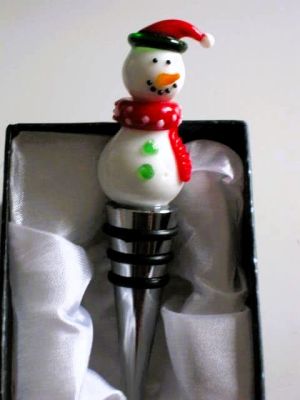 Christmas Snowman Wine Bottle Stopper In 2 Styles 2105