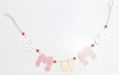 Patchwork Resin Banner with word MUMMY 21453 Or Mum 21445