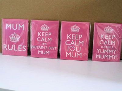 Keep Calm Mum Pink Fridge Magnets with 4 Quotes 21510