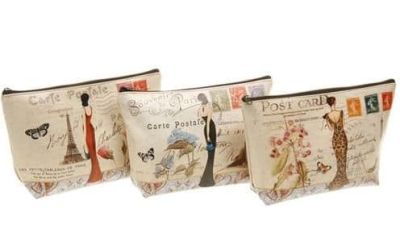 Paris Postale Large Make Up Bag 3 Designs 22492