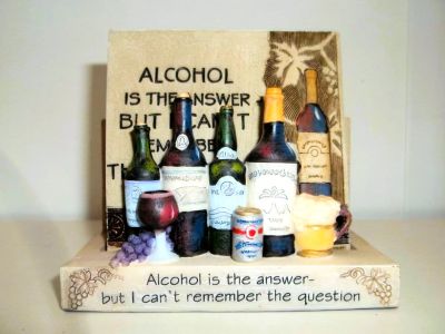 Wine Lovers Ceramic Coasters Set and Holder Novelty Collectable Gift Idea 2304