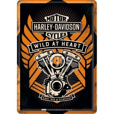 Nostalgic Art Tin Sign Harley Davidson Motorbike Wild At Heart 23222