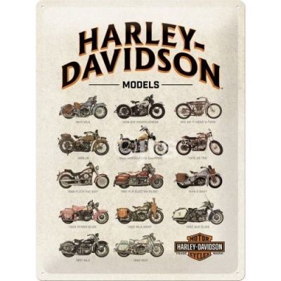 Nostalgic Art Tin Sign Harley Davidson Motorbike Model Chart 23233