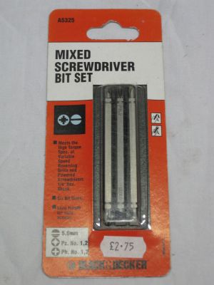 Black and Decker Mixed Screwdriver Bit Set