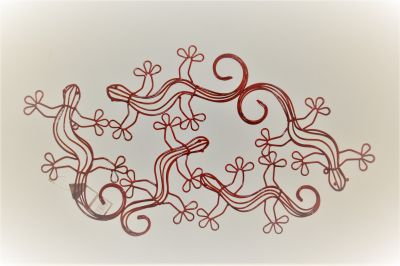 Red Skinks (Gecko) Metal wall Art 4994