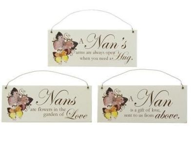 Wooden Hanging Plaque with 3 different loving quotes about Nan. 24965