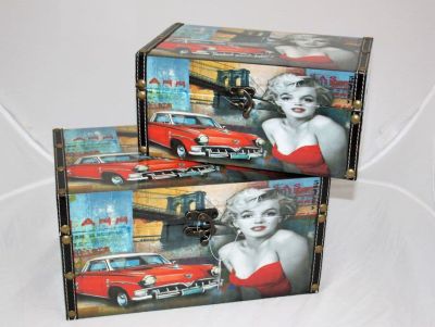 Pair of Marilyn Monroe Storage Trunks 2575