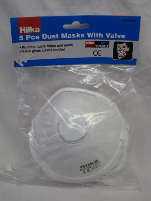 Hilka 5 Piece Dust Masks with Valve 77505005