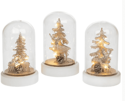 LED Starlight Christmas Dome with Wooden Scene. Available in 3 Styles 271616