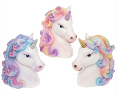 Rainbow Unicorn Head Money Box. Available in 3 Colours 276520