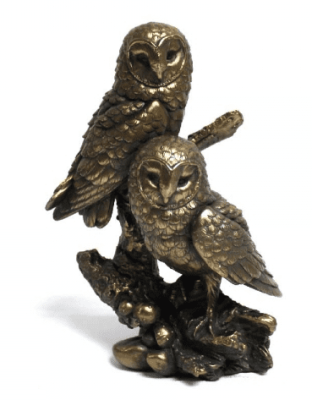 Lesser & Pavey Reflections Bronzed Twin Owls Figurine LP28623