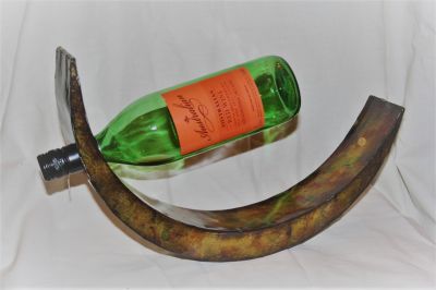 Contemporary Curved Metal Wine Bottle Holder