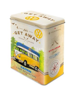 Nostalgic Art Tin Storage Box Volkswagen Camper Van "Let's Get Away" 30136