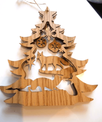 Wooden Cut out Design Christmas Tree Decoration. Available in 2 styles 3350, 3349