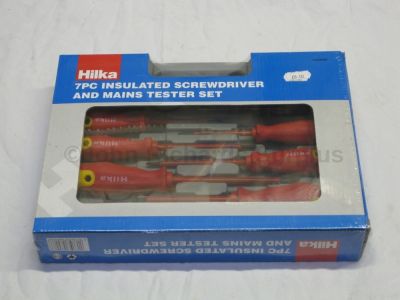 Hilka 7 Piece Insulated Screwdriver and Mains Tester Set
