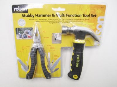 Rolson 8oz Stubby Hammer & Multi Tool Set 36702