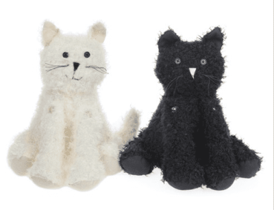 Homecraft Fluffy Cat Doorstop Available in Black or Cream 41272