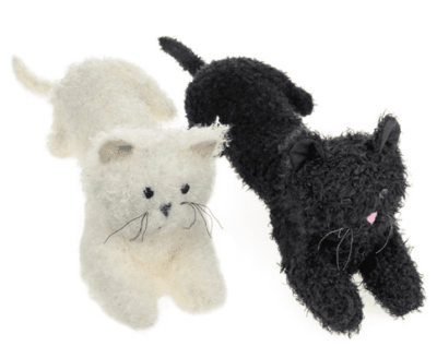 Homecraft Fluffy Cat Draught Excluder Available in Black or Cream 41277 