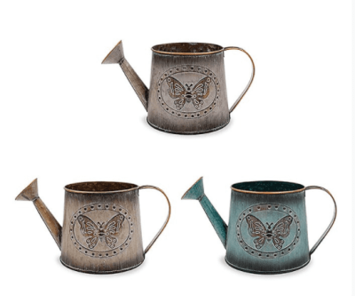 Decorative Antique Butterfly Water Can Medium . Available in 3 Colours LP42131