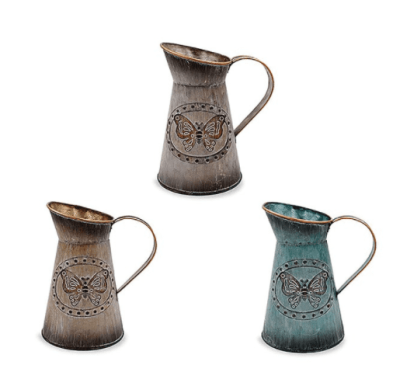 Decorative Antique Butterfly Jug Small. Available in 3 Colours LP42132