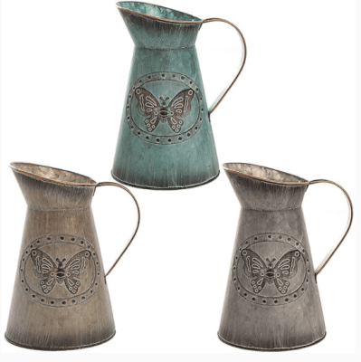 Decorative Antique Butterfly Jug Medium. Available in 3 Colours LP42133
