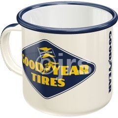 Nostalgic Art Enamel Tin Mug Goodyear Logo 43205