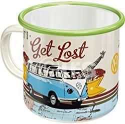 Nostalgic Art Enamel Tin Mug Volkswagen Camper Van "Let's Get Lost" 43211