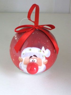 LED Santa Bauble Great Christmas Tree Decoration Flashing red nose 4658