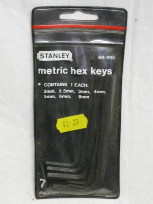 Stanley 7 Piece Metric Hex Allen Key Set 69-205 