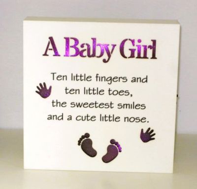 A Baby Girl Sentiment Block-Art with LED Lights. JD50909 