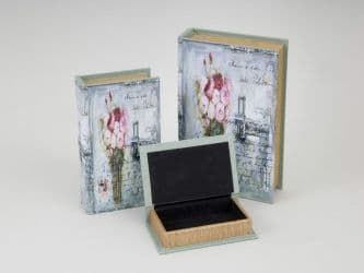Floral Shabby Chic Book Box's / Storage Pair 5392