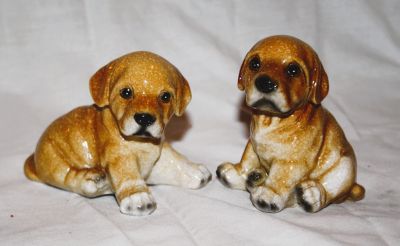 A Pair of Labrador Puppies Resin Ornaments 5488 