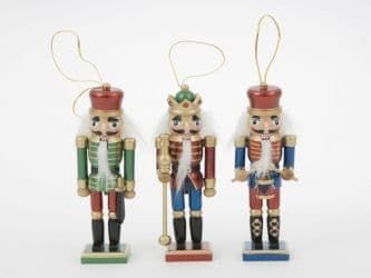 Small Wooden Christmas Nut Cracker Soldier Tree Decoration in 3 Styles 5818