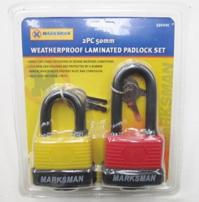 Marksman 2 Piece 50mm Padlock Set