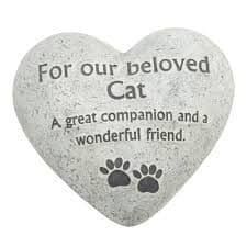 Memorial Heart Shaped Plaque 'For Our Beloved Cat' 59404 Animal Bereavement Remembrance